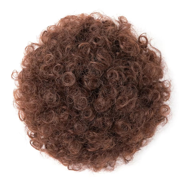 Black Short Synthetic Afro Puff Ponytail for Natural Hair