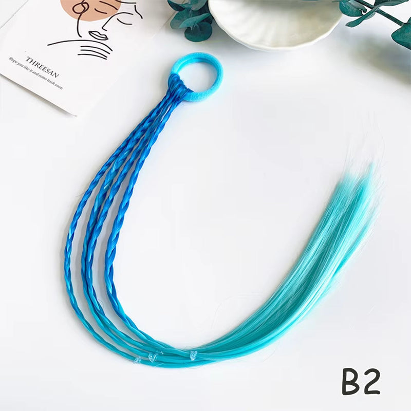 Synthetic Kids Colorful Wig Small Braids Hair Extension
