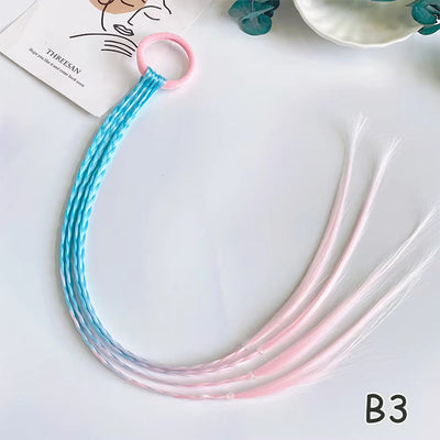 Synthetic Kids Colorful Wig Small Braids Hair Extension
