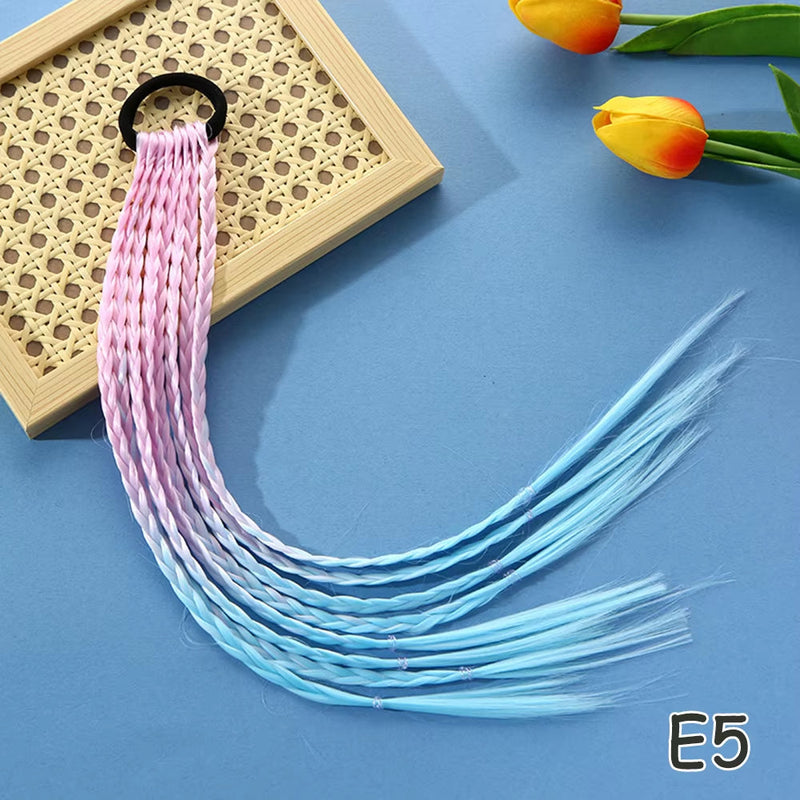 Synthetic Kids Colorful Wig Small Braids Hair Extension