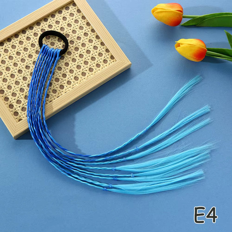 Synthetic Kids Colorful Wig Small Braids Hair Extension