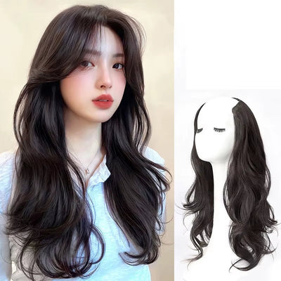 Women Long Curly Invisible Seamless V-Shaped Wig Hair Extension