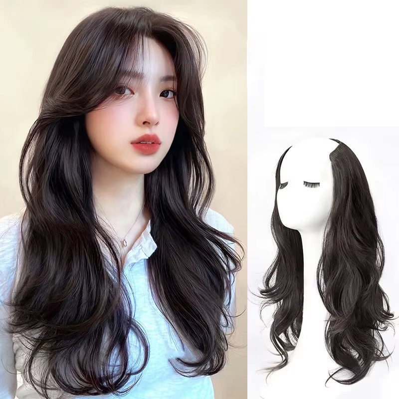 Women Long Curly Invisible Seamless V-Shaped Wig Hair Extension