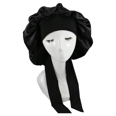 Women Satin Solid Sleeping Hat Night Sleep Cap Hair Care Bonnet