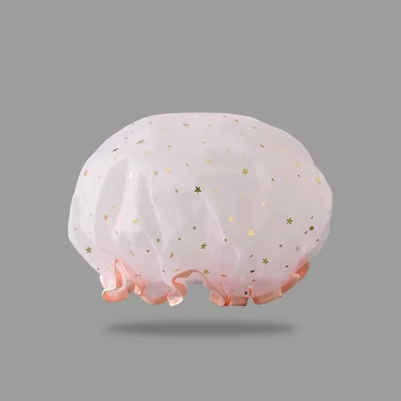 Waterproof Double-Layer Shower Cap