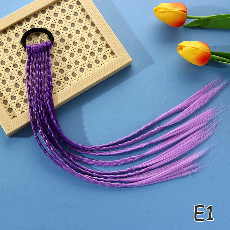 Synthetic Kids Colorful Wig Small Braids Hair Extension