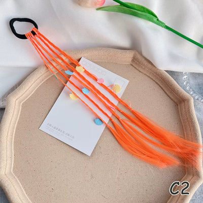 Synthetic Kids Colorful Wig Small Braids Hair Extension