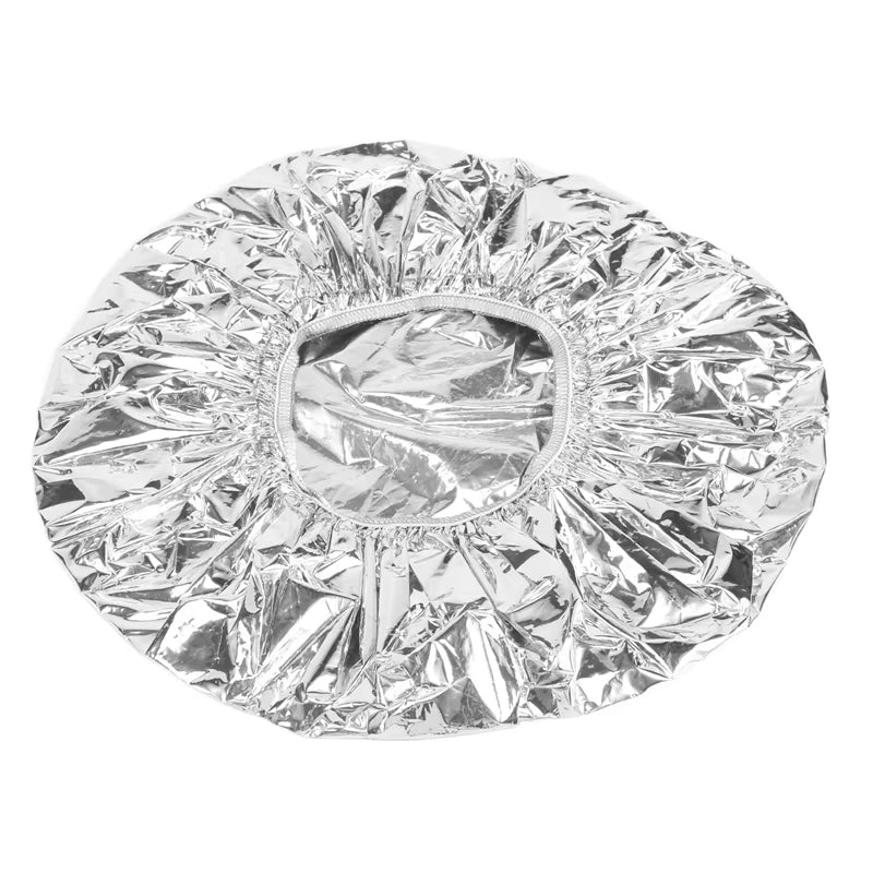 Shower Cap Heat Insulation Aluminum Foil Hat Elastic Bathing Cap for Women Hair Salon Bathroom
