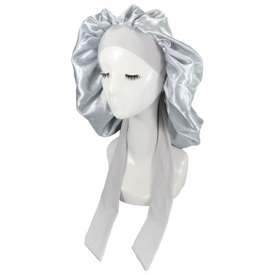 Women Satin Solid Sleeping Hat Night Sleep Cap Hair Care Bonnet