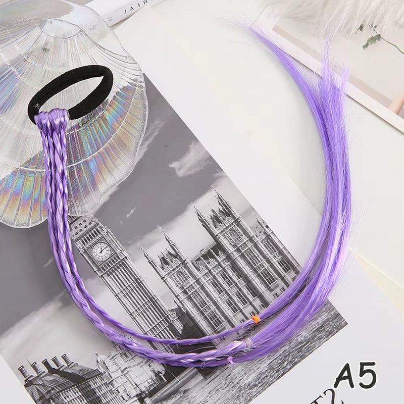 Synthetic Kids Colorful Wig Small Braids Hair Extension