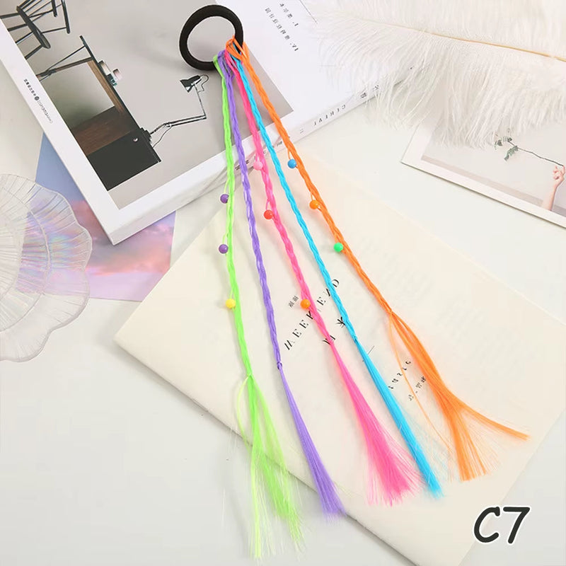 Synthetic Kids Colorful Wig Small Braids Hair Extension