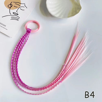 Synthetic Kids Colorful Wig Small Braids Hair Extension