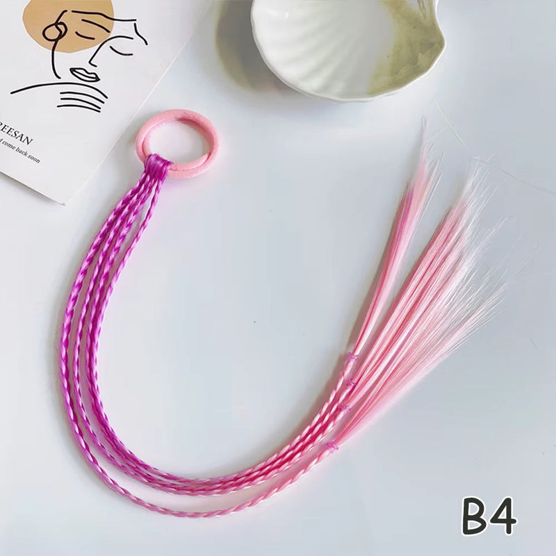 Synthetic Kids Colorful Wig Small Braids Hair Extension