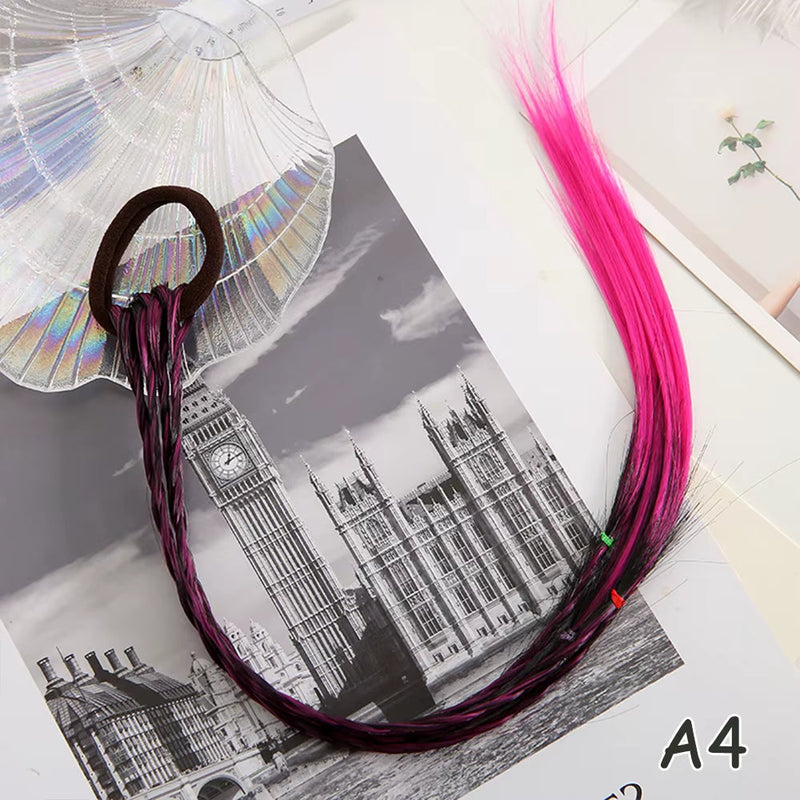 Synthetic Kids Colorful Wig Small Braids Hair Extension