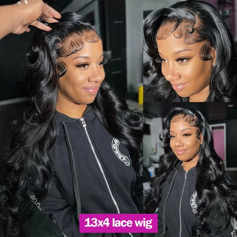Body Wave Transparent Lace Front Wig Bling Hair