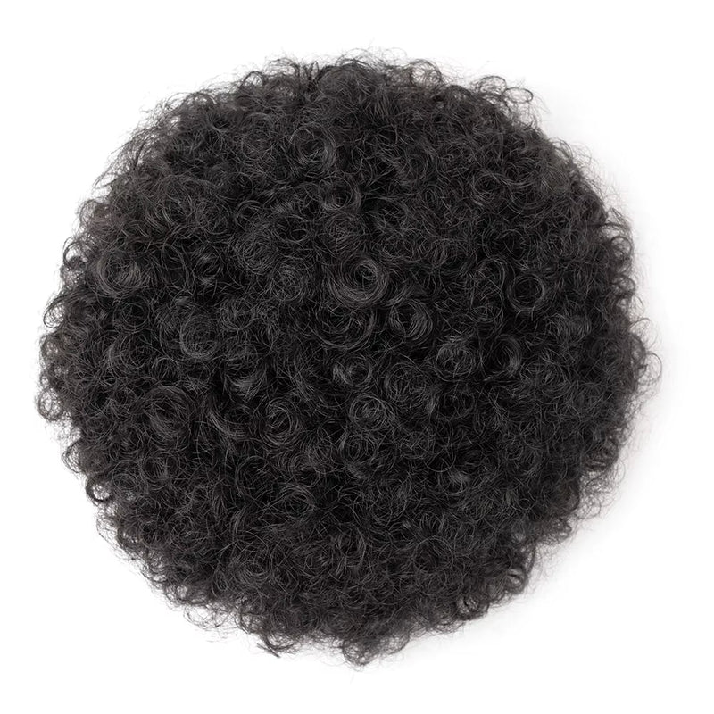 Black Short Synthetic Afro Puff Ponytail for Natural Hair