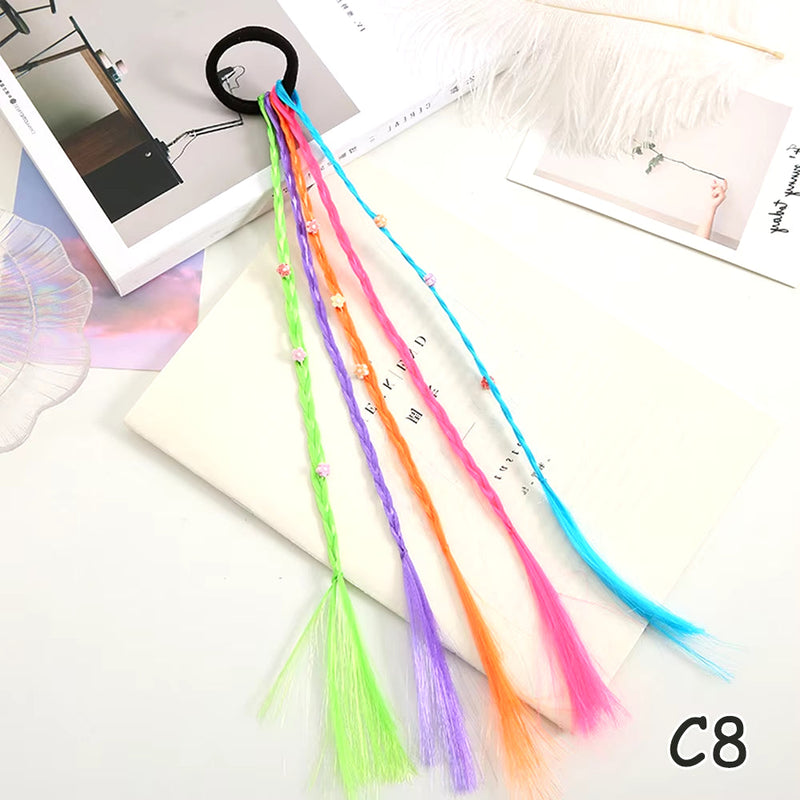 Synthetic Kids Colorful Wig Small Braids Hair Extension