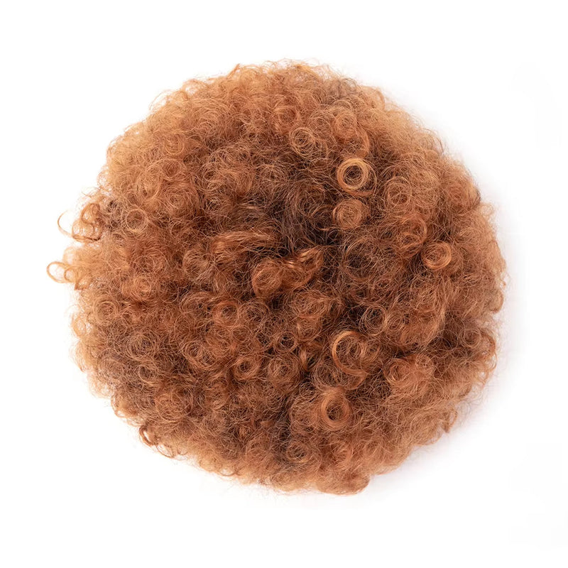 Black Short Synthetic Afro Puff Ponytail for Natural Hair