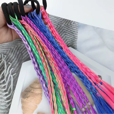 Synthetic Kids Colorful Wig Small Braids Hair Extension