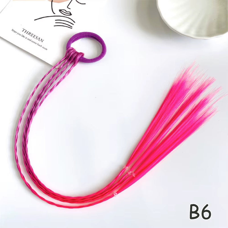 Synthetic Kids Colorful Wig Small Braids Hair Extension