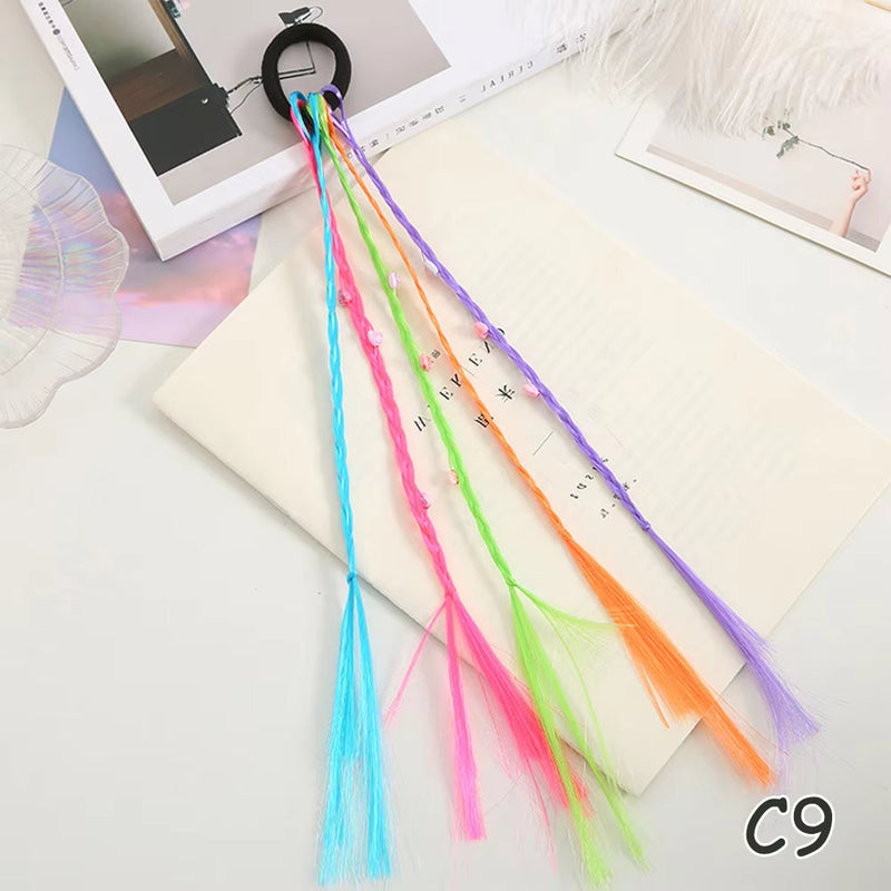 Synthetic Kids Colorful Wig Small Braids Hair Extension
