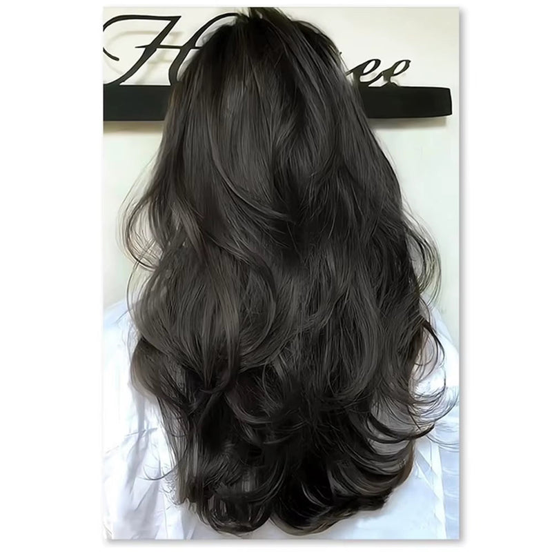 Women Long Curly Invisible Seamless V-Shaped Wig Hair Extension