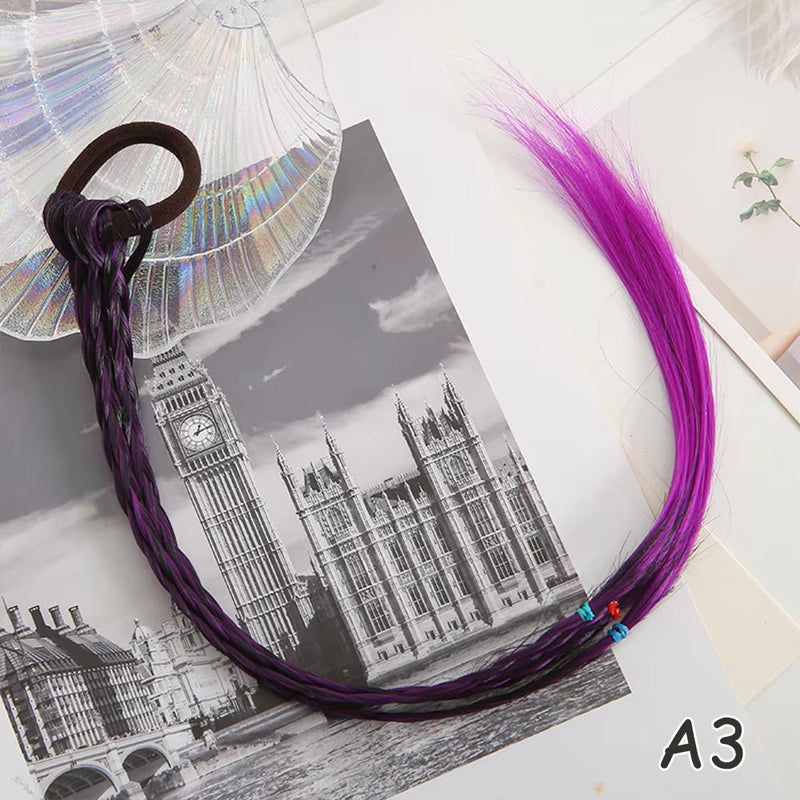 Synthetic Kids Colorful Wig Small Braids Hair Extension
