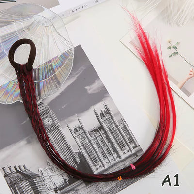 Synthetic Kids Colorful Wig Small Braids Hair Extension