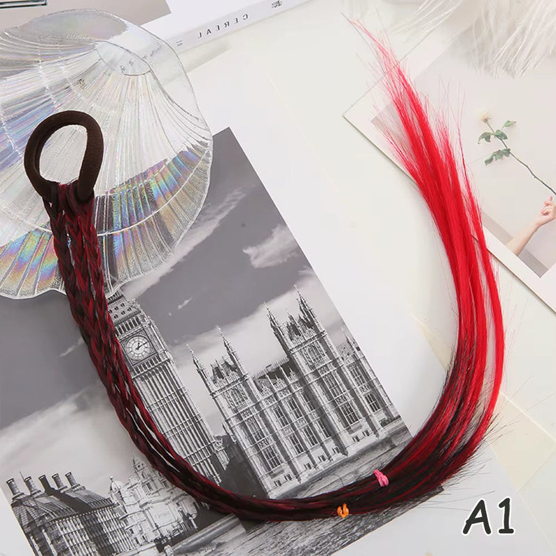 Synthetic Kids Colorful Wig Small Braids Hair Extension