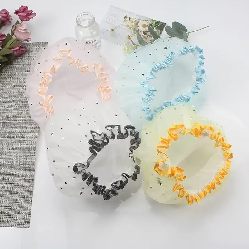 Waterproof Double-Layer Shower Cap