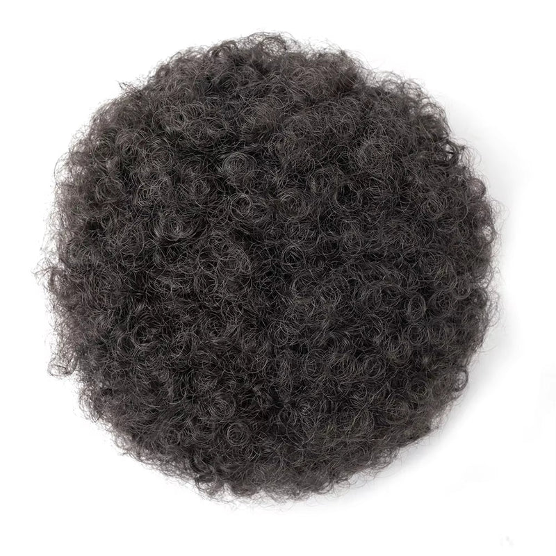 Black Short Synthetic Afro Puff Ponytail for Natural Hair