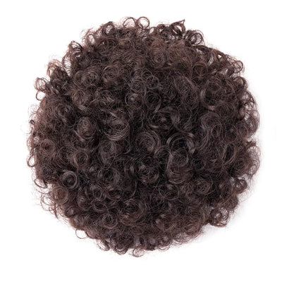 Black Short Synthetic Afro Puff Ponytail for Natural Hair