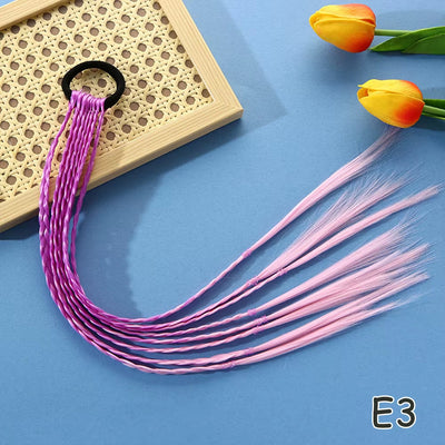 Synthetic Kids Colorful Wig Small Braids Hair Extension