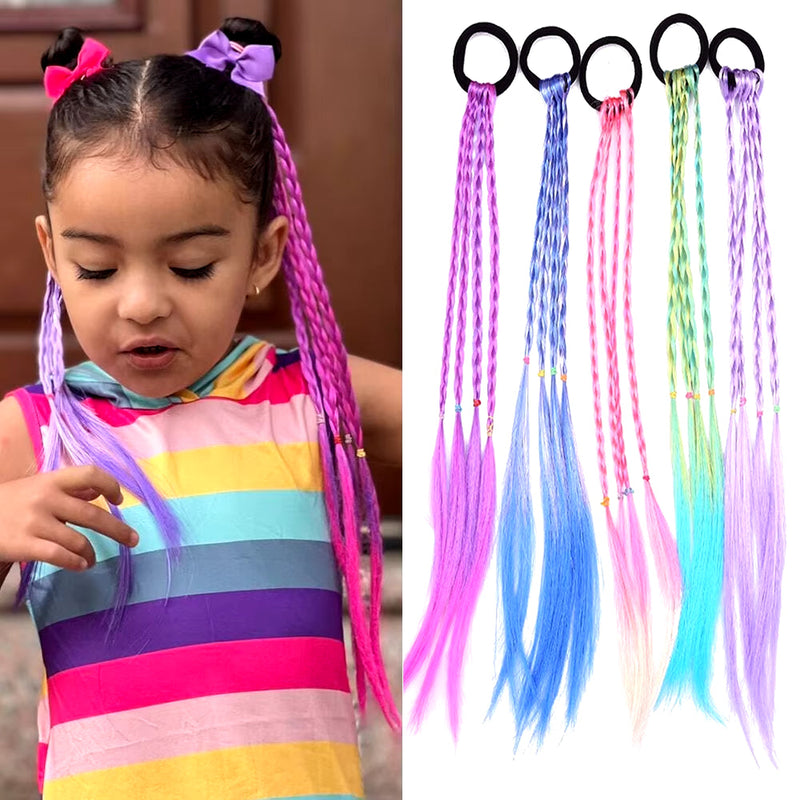 Synthetic Kids Colorful Wig Small Braids Hair Extension