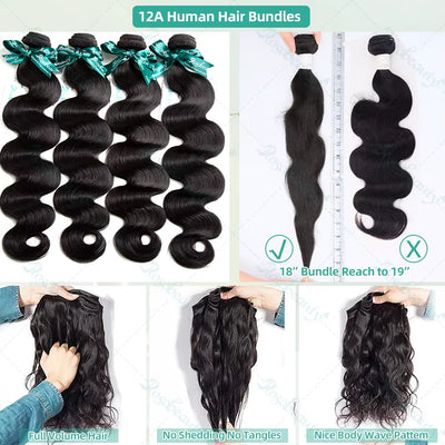 Body Wave Bundles Human Hair Virgin Hair Weaving Tissage
