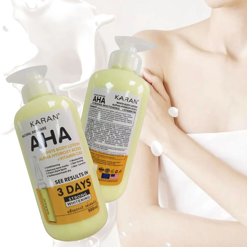500Ml Whitening Body Cream Hydroxy Acids Vitamin C&E