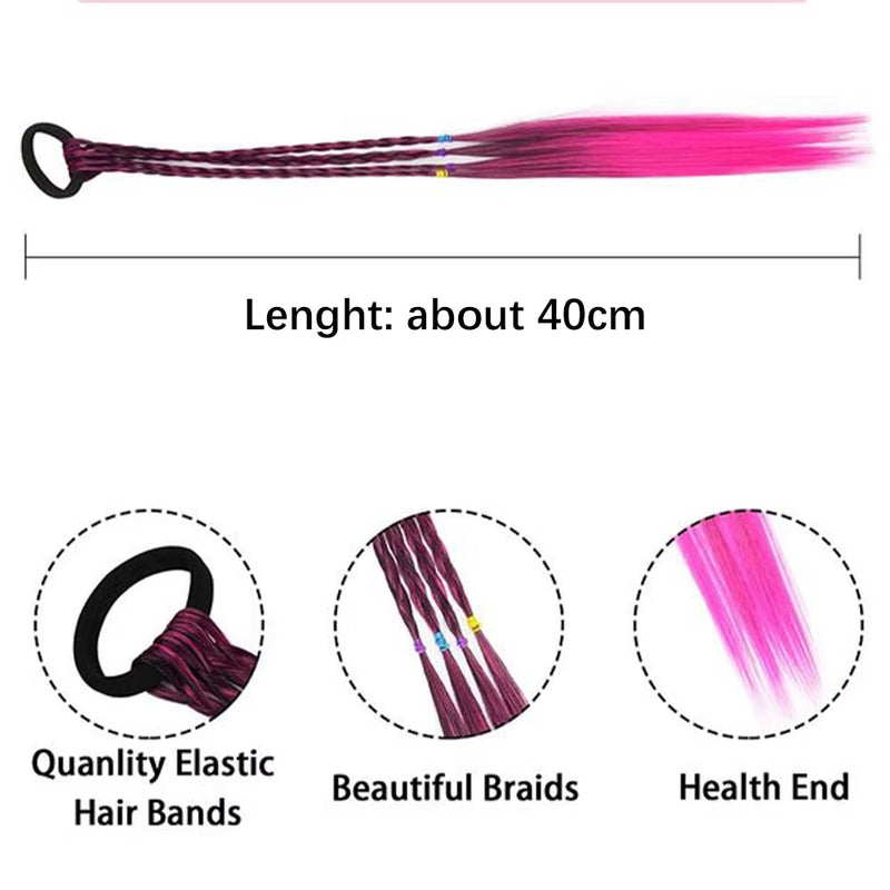 Synthetic Kids Colorful Wig Small Braids Hair Extension