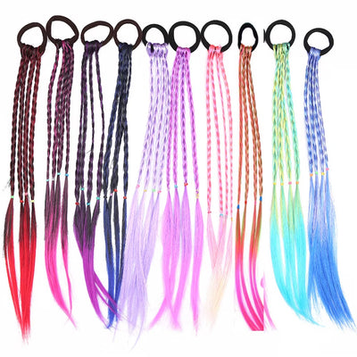 Synthetic Kids Colorful Wig Small Braids Hair Extension