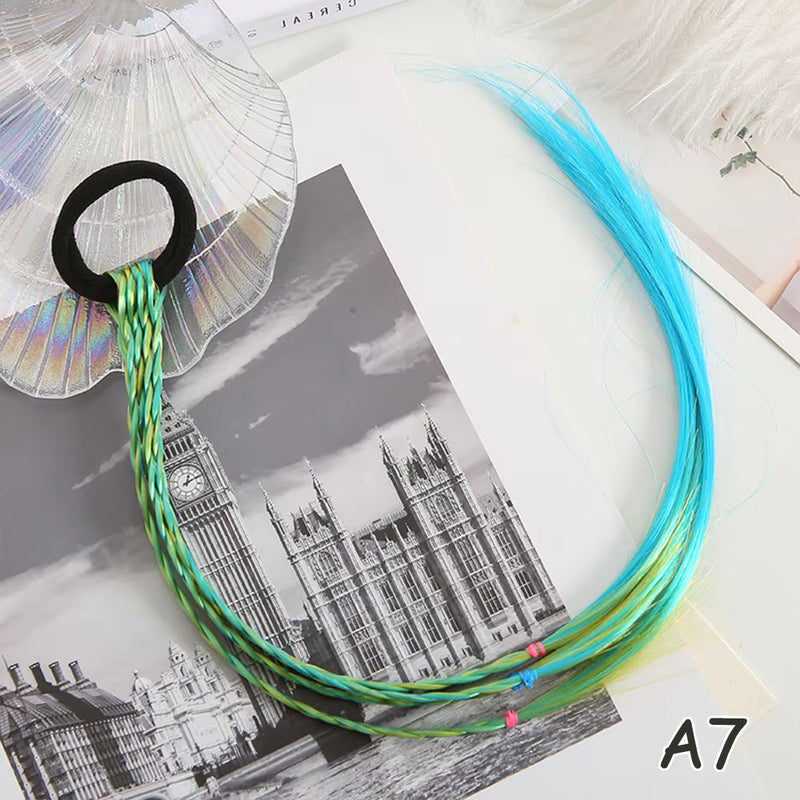 Synthetic Kids Colorful Wig Small Braids Hair Extension