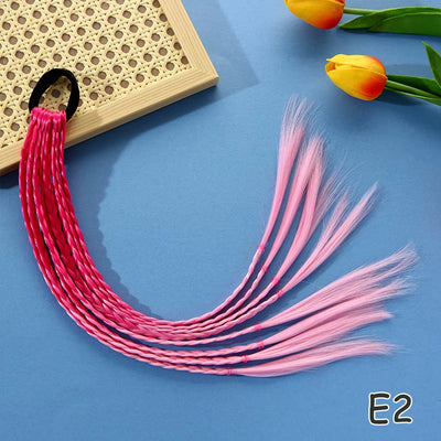 Synthetic Kids Colorful Wig Small Braids Hair Extension