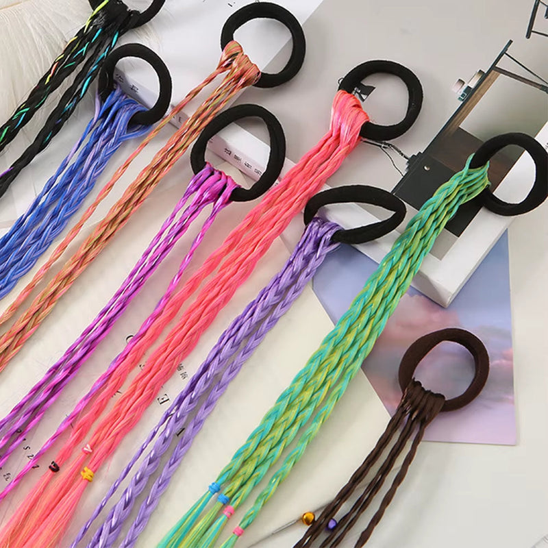Synthetic Kids Colorful Wig Small Braids Hair Extension