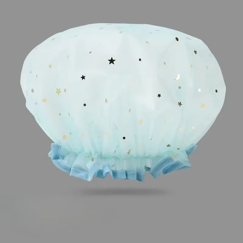 Waterproof Double-Layer Shower Cap