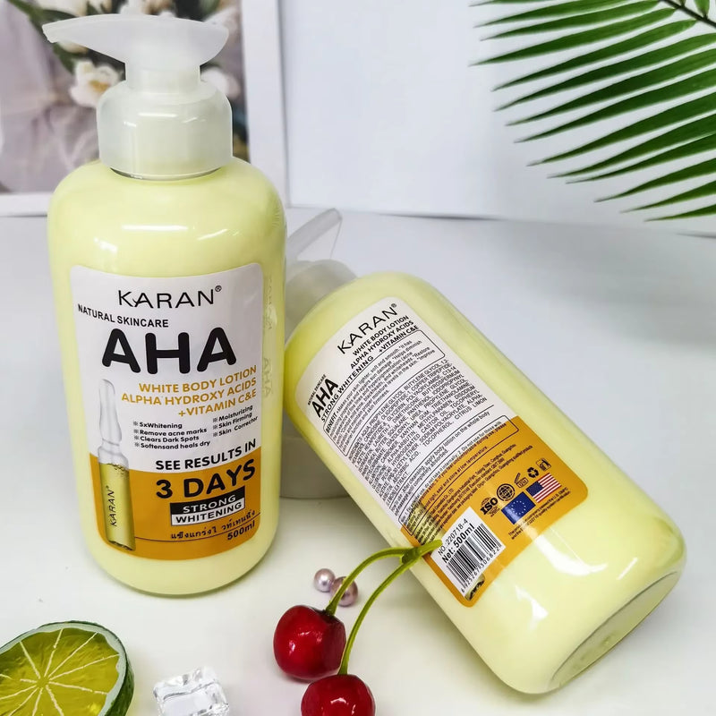 500Ml Whitening Body Cream Hydroxy Acids Vitamin C&E
