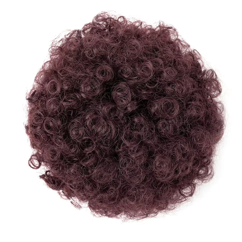 Black Short Synthetic Afro Puff Ponytail for Natural Hair